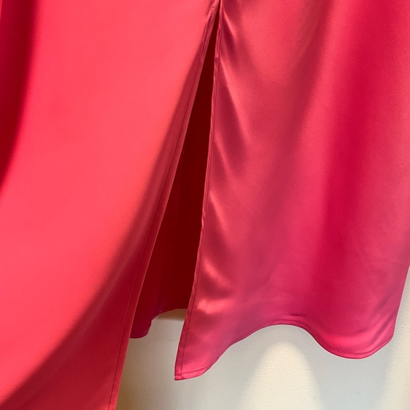 A New Day Trendy Chic Satiny Boho Maxi Slip Skirt, Sz XL, Hot Vibrant Pink - Picture 2 of 4